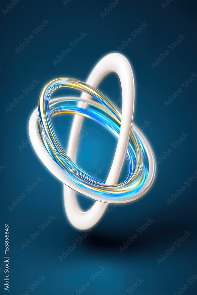 Poster abstract spiral ellipse composition with light gradient