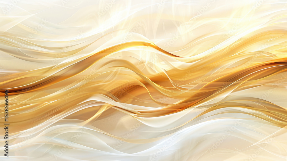 Aufkleber smooth sine wave patterns create mesmerizing flow of golden and white hues, evoking sense of calm an