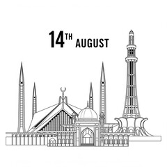 Obraz premium Iconic Landmarks of Pakistan on Independence Day