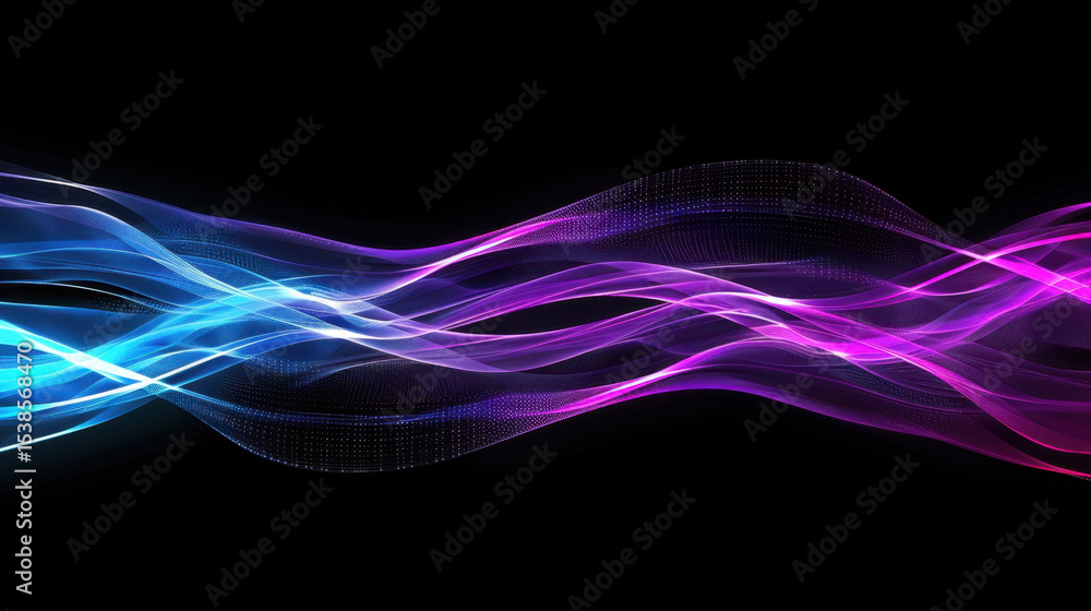 Aufkleber abstract dark field with bright energy lines in vibrant blue and pink colors, creating dynamic and f