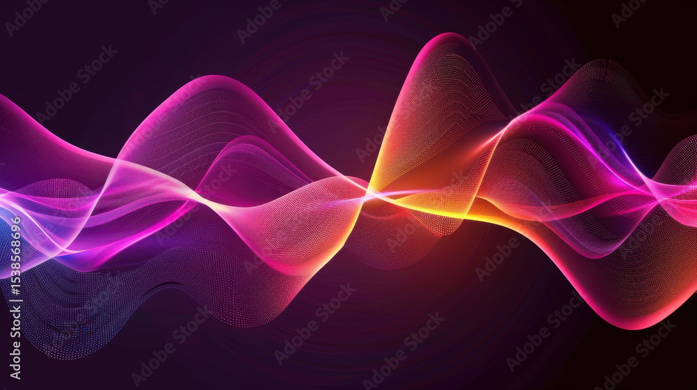 Poster abstract energy flow moving slowly in floating wave, showcasing vibrant colors and smooth transition