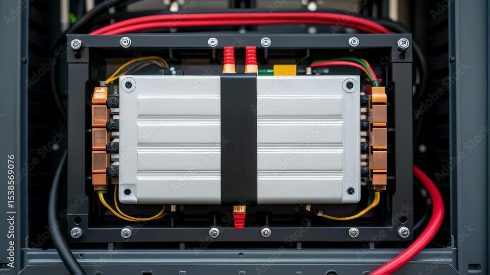 Poster power supply unit showing complex wiring and components