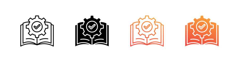 Knowledge Management Multiple Style Icon Set Vector 