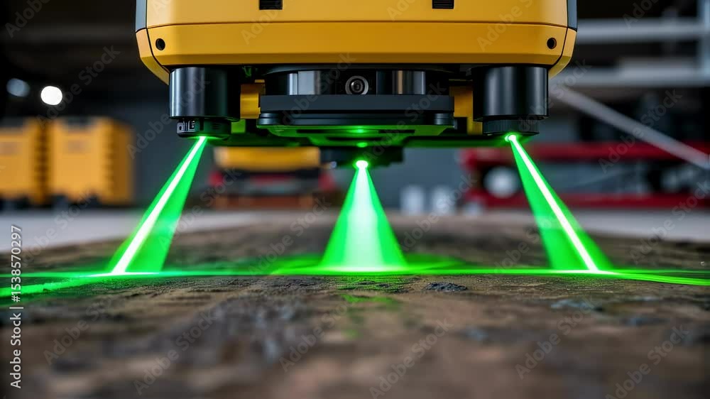 Poster laser scanner mapping uneven terrain in warehouse