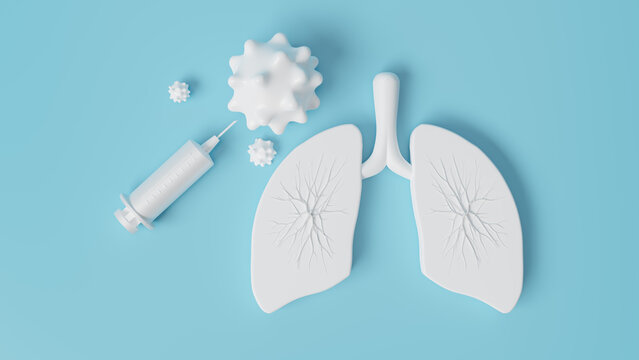 Pulmonary function test illustration. World tuberculosis day, world no tobacco day, lung cancer, Pulmonary hypertension, Pneumonia, copd, eco air pollution, Respiratory medical diagnostics. 3d render