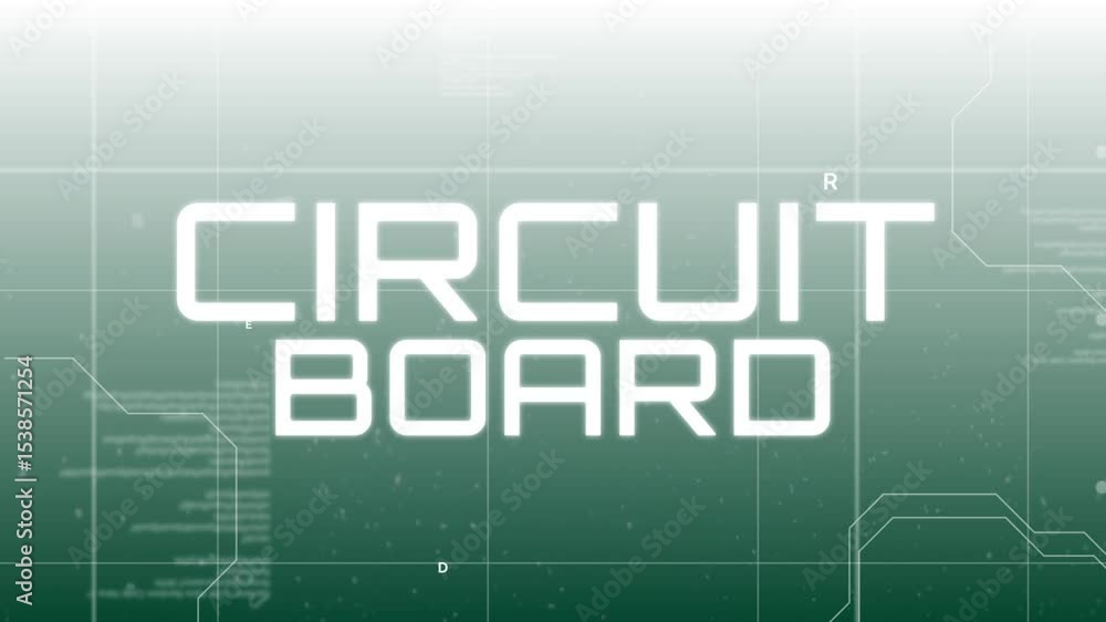 Poster shifting grid overlay on screen causing letters drifting and forming circuit board for title reveal