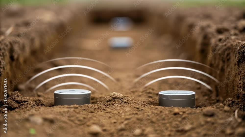 Poster Wireless soil moisture sensors communicating in agricultural field