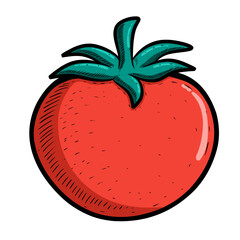 red tomato isolated on white