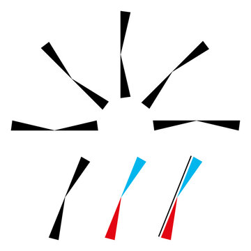 Bourdon optical illusion. Angle illusion where a straight line is perceived as slightly bent at an obtuse angle. The illusion effect does not appear as pronounced with horizontal and vertical figures.