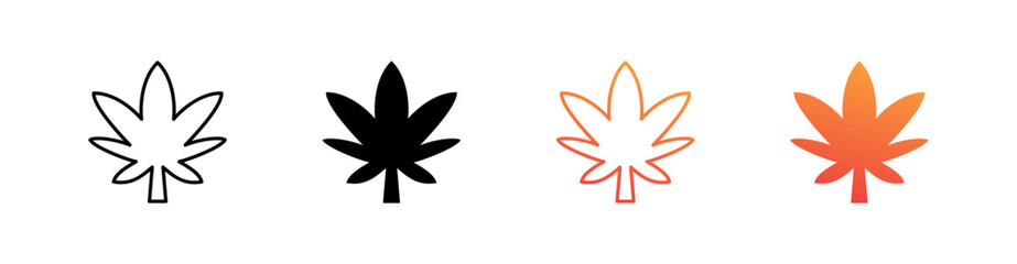 Obraz premium Cannabis Multiple Style Icon Set Vector 