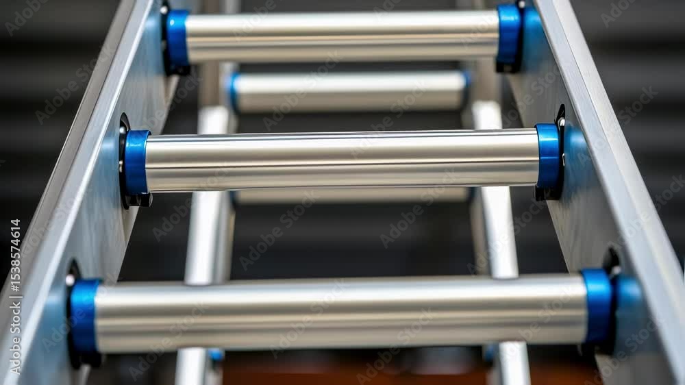 Aufkleber Extendable ladder extending and retracting, showing its mechanism