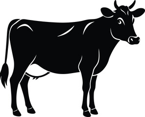 Minimal cow silhouette with visible udder and bold shape