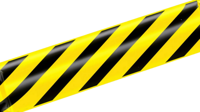Black and yellow caution tape isolated on transparent background