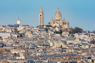 Basilica of Sacre Coeur (Sacred Heart) on Montmartre hill, Paris, France