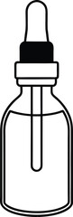 Dropper serum bottle line art.