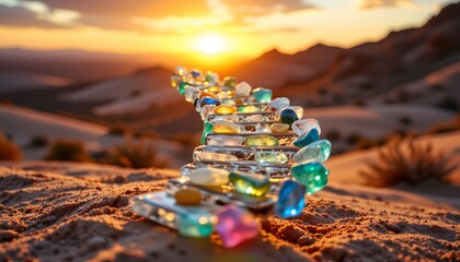 an artful scene at sunset