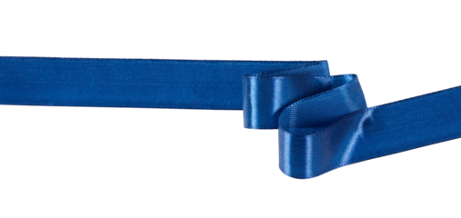 blue christmas silk satin ribbon band folded isolated on white or transparent png