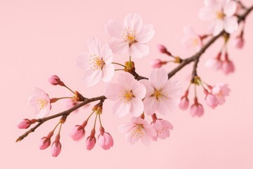 Fototapeta premium Soft pink cherry blossom display in full bloom