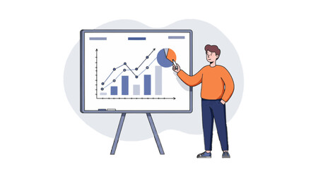 business man with chart