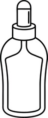 Hair Treatment Bottle Outline Icon Vector.