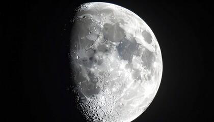 View of a moon with a black background