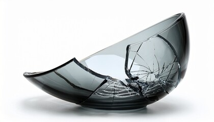 broken cup isolated on a white with clipping path cracked glass