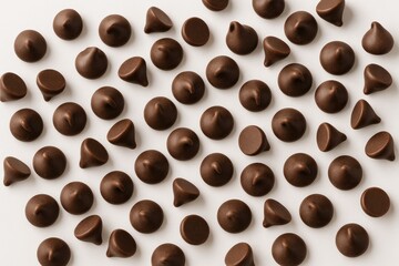 Cream-colored background with scattered chocolate chips