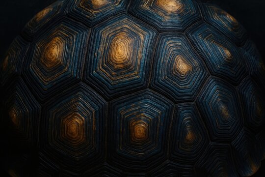 Detailed macro of a turtle's shell pattern
