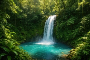 Mystical Azure Cascade in a Secret Haven