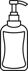 Minimalist Skincare Pump Bottle Line Drawing.