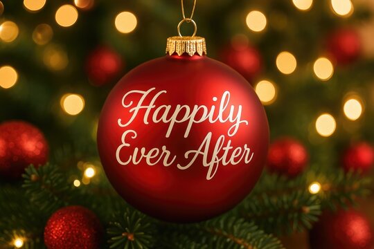 Festive holiday ornament featuring a joyful ending message