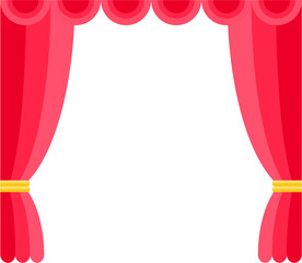Red stage curtain open illustration