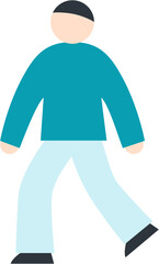 Minimal flat walking man illustration