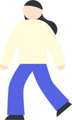 Minimal flat walking woman illustration

