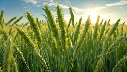 Fototapeta premium Barley with Stained Grain Surface