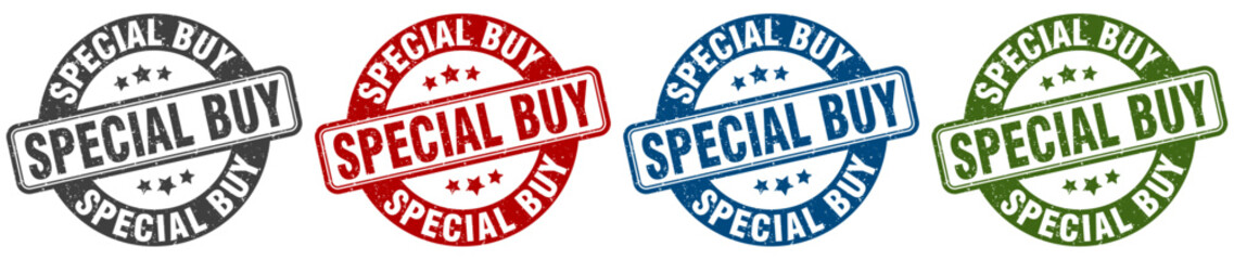 special buy stamp. special buy round stamp set isolated on white background