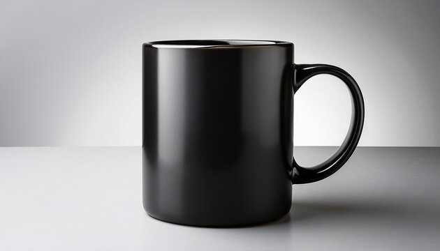 11 oz black coffee mug mockup isolated