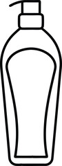 outline shampoo container minimalist design.