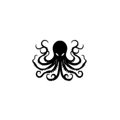 Fototapeta premium icon of kraken octopus creature for mythological and aquatic art