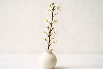 Vase with a prominently positioned branch