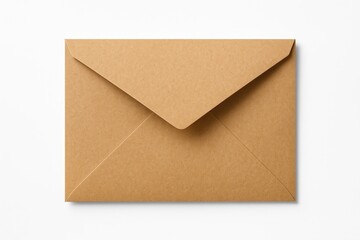 Single brown envelope on a plain white backdrop