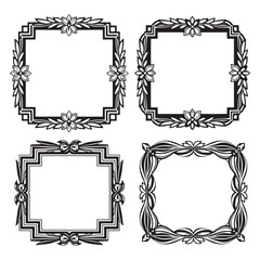 Baroque Certificate Decorative Vector Floral Frames Set Collection
