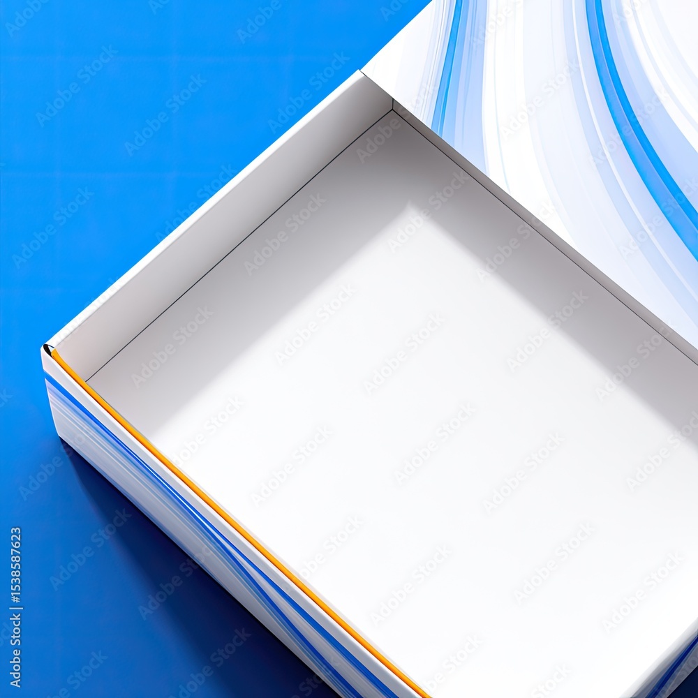 Poster Open Flap Box Mockup with Swirl Pattern