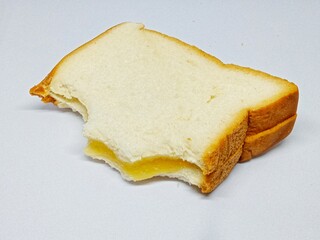 Vanilla filled bread. Isolated on a white background 
