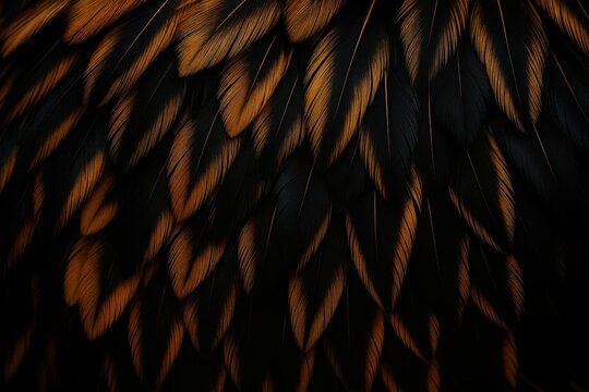 Feathered backdrop featuring a rooster's plumage