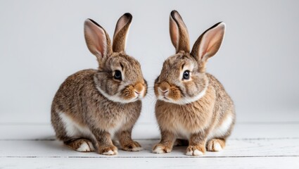 Obraz premium Charming Pair of Cute Rabbits