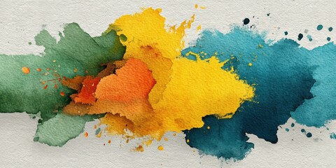 Colorful abstract watercolor splash creating an artistic expression of vibrant hues in a playful arrangement