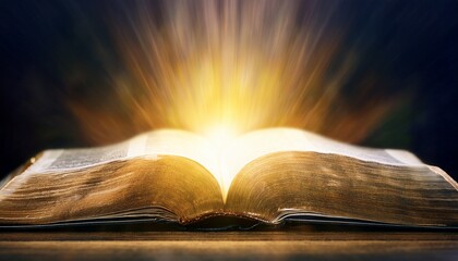 free photo holy bible with rays of light coming out ai generative