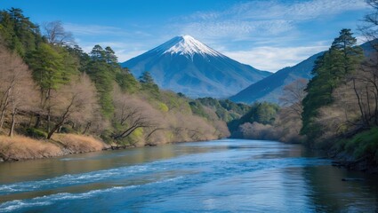 The flowing waters of the Agano River