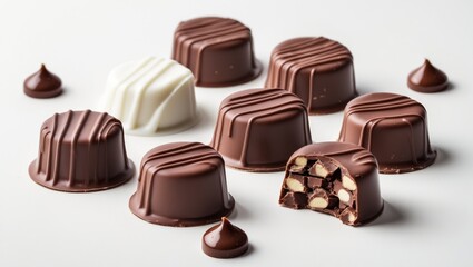 Obraz premium Sweet chocolate treat isolated on a white backdrop